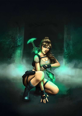 Female Adventurer in a Mysterious Setting