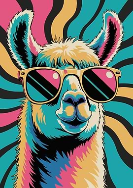 Cool Llama with Sunglasses Art
