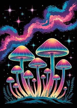 Psychedelic Mushroom Galaxy