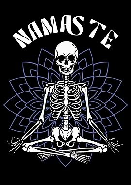 Skeleton in Lotus Position with Mandala
