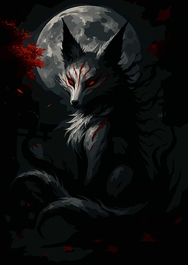 Nine-tailed Fox in the Moonlight