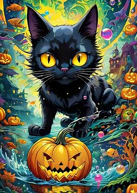 Halloween Cat Pumpkin
