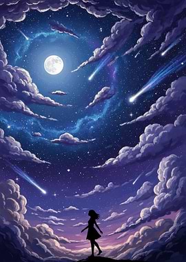 Night Sky with Shooting Stars