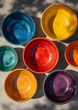 Colorful Ceramic Bowl Circle