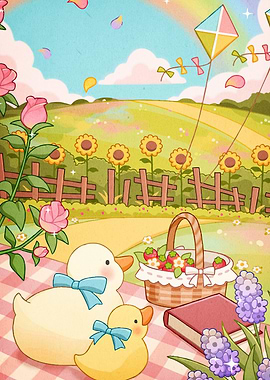 Cute Ducks and Kites