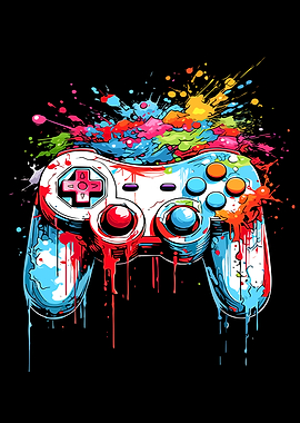 Colorful Gaming Controller Art