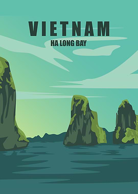 Vietnam Ha Long Bay Travel Poster