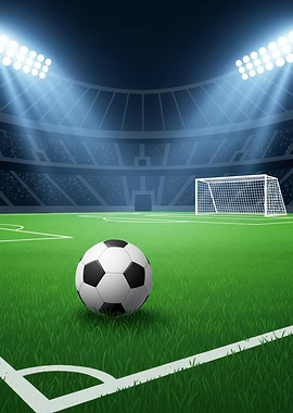 Soccer ball on a green field