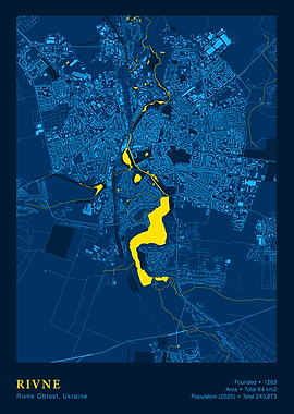 Rivne, Ukraine City Map