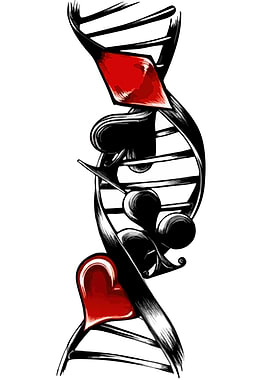 DNA Helix with Playing Card Suits