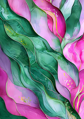 Abstract Floral Watercolor Painting