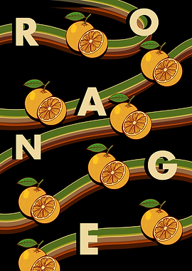 Orange Fruit Retro Pattern