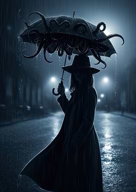 Rainy Night Octopus Umbrella