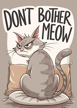 Grumpy Cat Cartoon Illustration