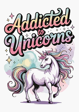 Addicted to Unicorns Graphic Art