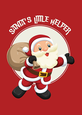 Santa's Little Helper Cartoon Illustration
