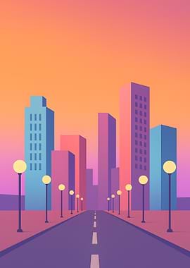 Cityscape at Sunset