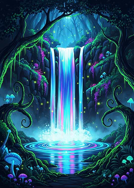 Magical Forest Waterfall