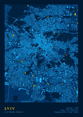 Lviv, Ukraine City Map