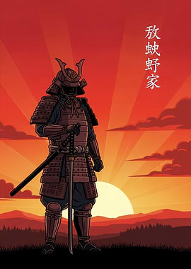Samurai Warrior at Sunset