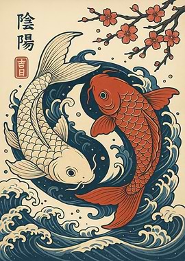 Yin Yang Koi Fish Art