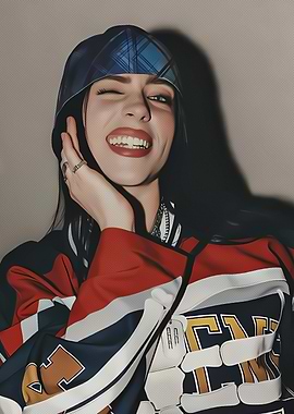 Billie Eilish Winking Portrait