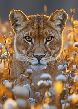 Lioness Portrait in Golden Light