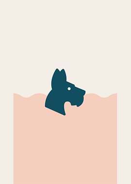 Minimalist Dog Silhouette Illustration