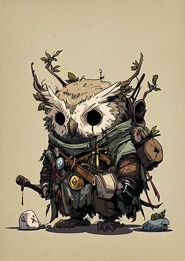 Anthropomorphic Owl Adventurer Illustration