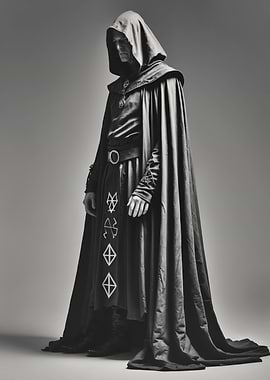 Hooded Cloak — Gothic Mystic Portrait in Monochrome
