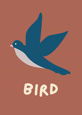 Stylized Blue Bird Illustration