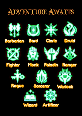 Adventure Awaits RPG Class Icons