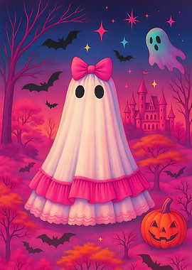 Coquette Ghost Halloween Flower Ghost Spooky Lace Ghost