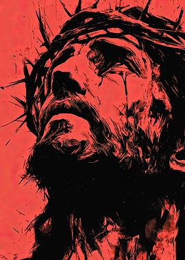 Jesus Christ Portrait with Crown of Thorns
