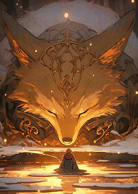 Meditating Figure Giant Fox