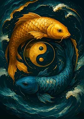 Yin Yang Koi Fish Art