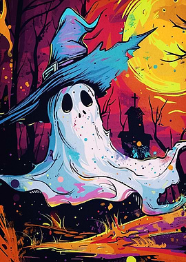 Halloween Ghost Witch Hat