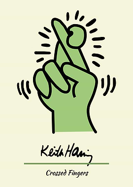 Keith Haring Crossed Fingers Illustration