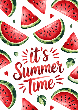 It's Summer Time Watermelon slices Pattern