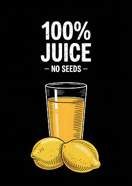 100% Juice No Seeds Illustration