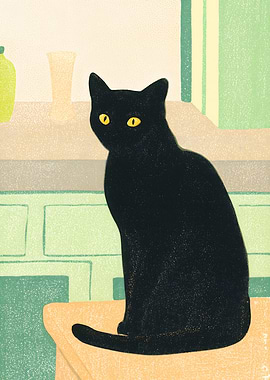 Black Cat Still Life