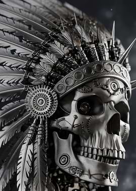 Steampunk Skull with Headdress