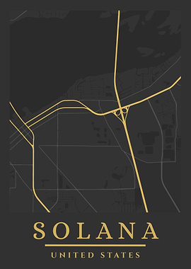 Solana, United States Minimalist Map