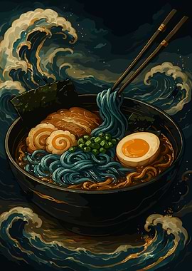 Ramen Bowl with Waves