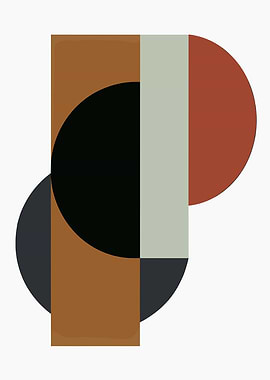 Abstract Geometric Composition with Circles and Rectangles