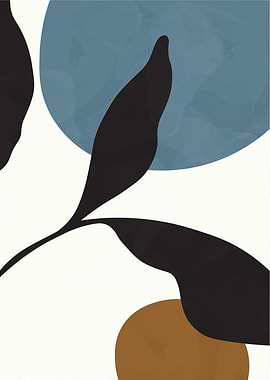 Abstract Shapes with Botanical Elements