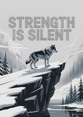 Wolf on Cliff: Strength is Silent