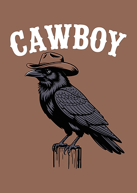 Cawboy Raven Cowboy Pun