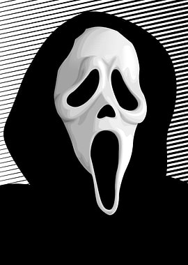 Scream Mask Black and White