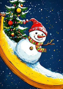 Snowman Banana Christmas